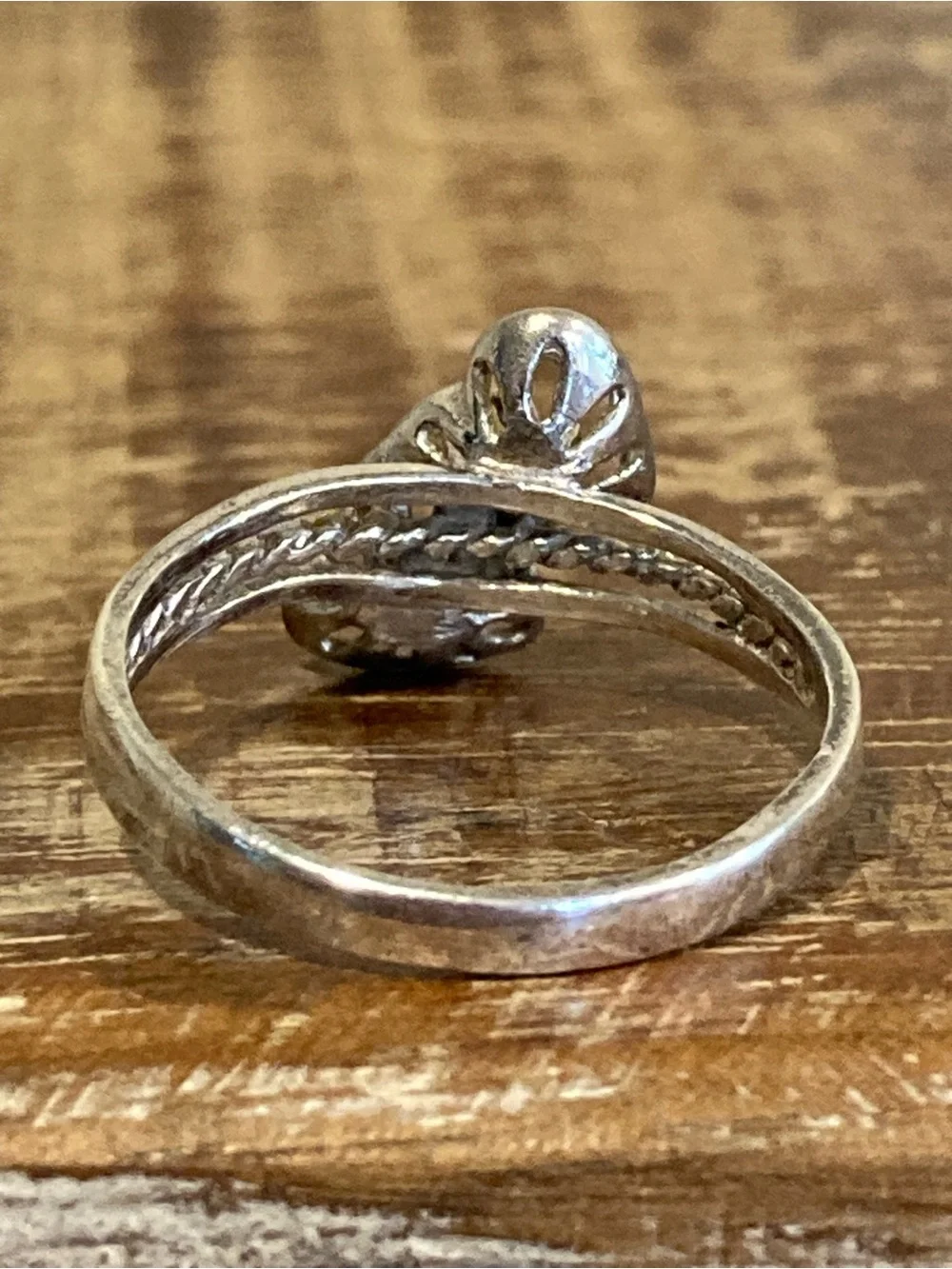 Vintage Sterling Silver Hearts Ring Size 7 Missing Stone! Uncas - Picture 9 of 15